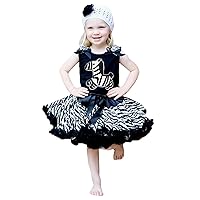 Zebra Shirt Top Black Zebra Pettiskirt Skirt Girl Clothing Outfit Set 1-8y
