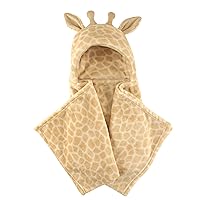 Hudson Baby Unisex Baby and Toddler Hooded Animal Face Plush Blanket, Giraffe, One Size