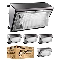 Lightdot 5Pack 120W LED Wall Pack Lights, 100-277v Dusk to Dawn with Photocell, 18000Lm 5000K Daylight IP65 Waterproof Wall Mount Outdoor Security Lighting Fixture, Energy Saving