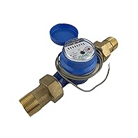 AS-125mP 1-1/4” Water Meter with Pulse Output, Measuring in Liter + NPT Coupling