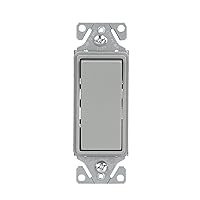 EATON 7501SG-K-L Wiring Single Pole Decorator Switch, 120/277V, Silver Granite