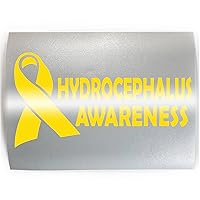 Hydrocephalus AWARENESS Yellow Ribbon - PICK YOUR COLOR & SIZE - Vinyl Decal Sticker J
