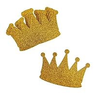 EVA Glitter Foam Crown Cut-Outs, 5-Inch, 10-Count - Gold