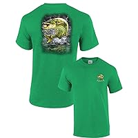 Adult Fishing Short Sleeve T-Shirt Jumping Muskie-Kelly-6Xl