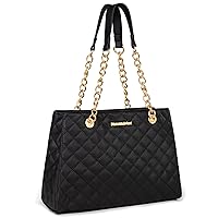 Montana West Shoulder Handbags for Women Quilted Tote Purse Ladies Designer Satchel Hobo Bag with Chain Strap Gift