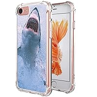 Shark Case for iPhone 7, Hard PC+TPU Bumper Clear Protective Case Compatible with iPhone 8/7/iPhone SE 2020 4.7
