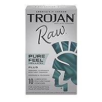 Trojan Raw Non-Latex Lubricated Pure Feel Condoms, 10ct