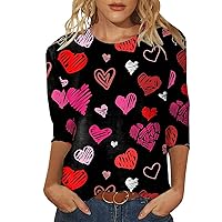 T Shirts for Women Heart Print Mock Turtleneck Long Sleeve Shirt Dating Fashion Plus Size Womens Tops