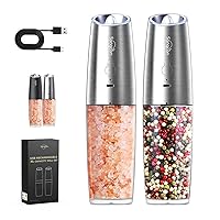 𝐔𝐩𝐠𝐫𝐚𝐝𝐞𝐝 Rechargeable 9oz XL Capacity Sangcon Gravity Electric Salt and Pepper Grinder Set Shaker & Gravity Electric Salt and Pepper Grinder Mill Set With Safety Switch