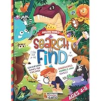 Search and Find book for children ages 4-8: I Spy Animals and Dinosaurs Educational Concentration games, Fun Games activity puzzle book for improving attention and focus. Search and Find book for children ages 4-8: I Spy Animals and Dinosaurs Educational Concentration games, Fun Games activity puzzle book for improving attention and focus. Paperback Spiral-bound