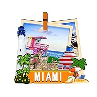 USA Miami Wooden Fridge Magnet 3D Magnets Travel Collectible Souvenirs Decorations Handmade Crafts