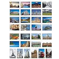 Beautiful Postcard set of 30 Post card variety pack World travel sites,4 x 6 Inches, World Place A