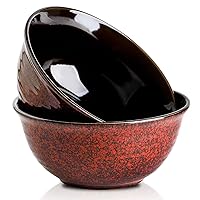 Hasense Serving Bowls, 84 Ounce Ceramic Mixing Bowls Set of 2 for Kitchen, Large Salad Nesting Bowls for Cooking,Baking,Soup,Pasta,Fruit, Microwave & Dishwasher Safe(Red)