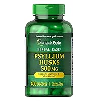 Psyllium Husks 500 Mg, Supports Digestive and Colon Health, 400 ct