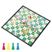 Magnetic Snakes and Ladders Board Game Set Travel Size 9.7 Inches Portable Folding Board