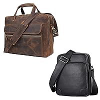 Augus leather messenger crossbody bag for men&women