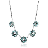 Lucky Brand Turquoise Set Stone Collar Necklace, Silver, One Size