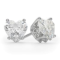 Heart Moissanite Stud, 3.00 CT Heart Brilliant Cut Wedding Earrings, 925 Silver Stud Earrings, Engagement Bridal Earrings, Perfact for Gift Or As You Want