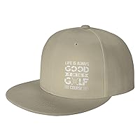 Life is Always Good On The Golf Course Hat Snapback Hat Flat Bill Baseball Cap Hip Hop Funny Men Gift Unisex