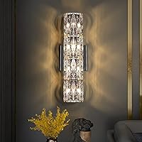 Crystal Wall Sconces,Modern Luxury Light Fixtures,Indoor Chrome Lamp,Elegant Vanity Wall Lighting Mount for Living Room Bedroom Bathroom Hallway Doorway Stairway Bedside