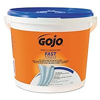 GOJO 629902CT FAST TOWELS Hand Cleaning Towels, 9 x 10, White, 225/Bucket, 2 Buckets/Carton