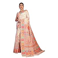 Woman's Georgette Kashmiri Thread Weaving Saree Indian Designer Sari Blouse FI882