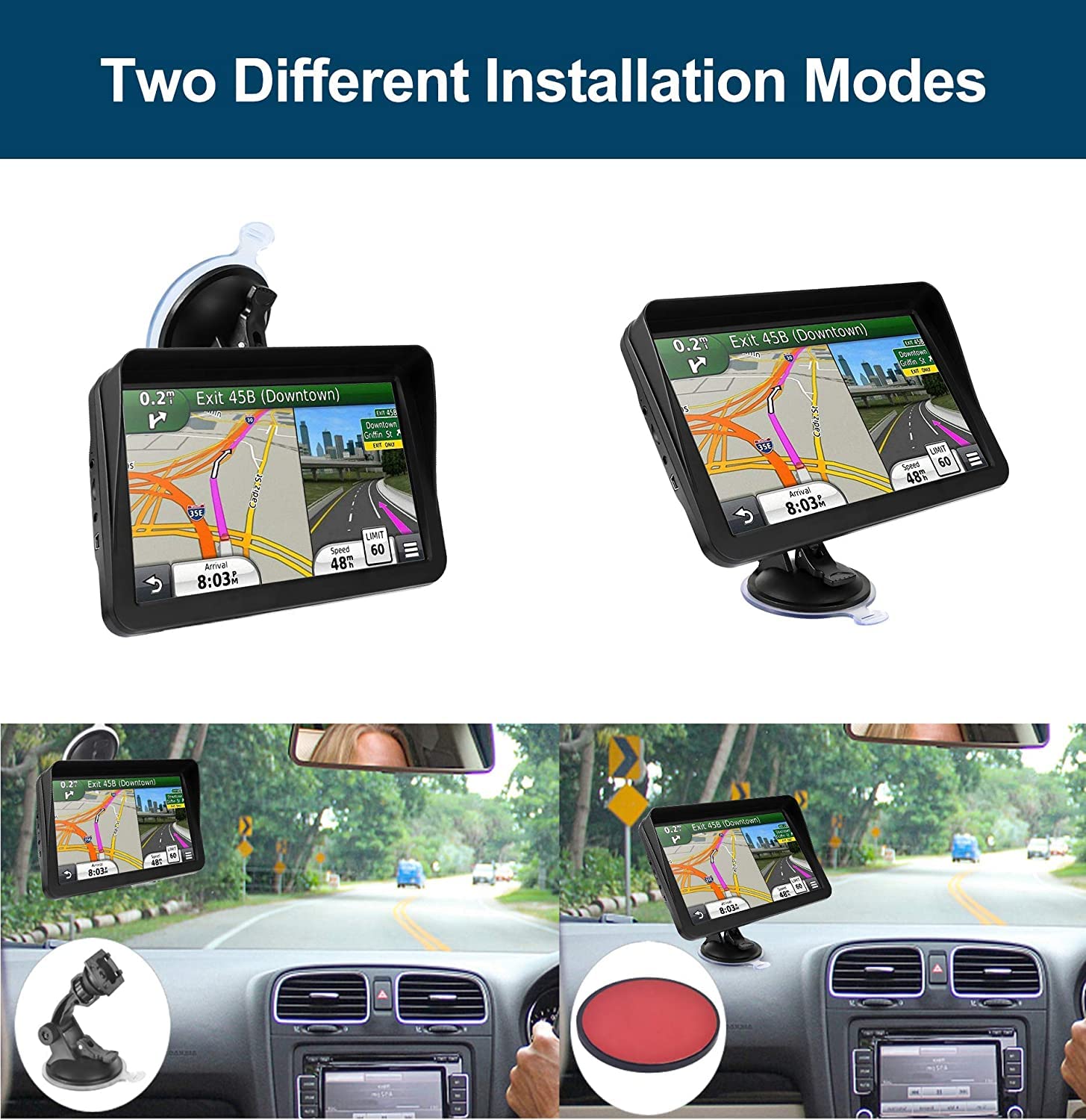 GPS Navigation for Car Truck 9 inch GPS Navigation, Speed Limit & Traffic Light Tips, Turn-by-Turn Navigation, Map 2023, Free Update USA Map