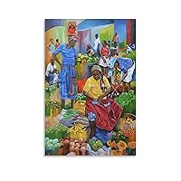 Lennox Coke Art Poster Haitian Art Poster African Haitian Culture Villager Painting Art Poster (3) Canvas Poster Wall Art Decor Print Picture Paintings for Living Room Bedroom Decoration Unframe-style