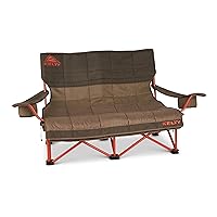 Kelty Low Loveseat Nest –Two Person Camping Chair with 2 Removable Blankets, Lower to The Ground, Slight Recline, Insulated Beverage Holders, Roll Tote Storage, 2024 (Beluga)