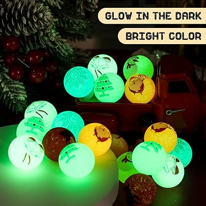 24 Pcs Christmas Glow in the Dark Bouncy Balls, 1.18 Mini High Bounce Bouncy Balls for Kids Teens, Glowing Birthday Party Favors Christmas Stocking Stuffers and Goodie Bag Fillers for Boys and Girls
