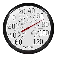 Taylor Big and Bold Wall Thermometer, 13.25 inch, Black