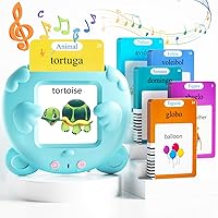 Spanish & English Talking Flash Cards for Toddlers 2-4 Years Old, 510 Sight Words Bilingual Learning Toys for Children, Autism Sensory Speech Therapy Toys, Española Pocket Vocabulary Educational Games