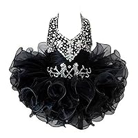 Junguan Toddler Girls Halter Pageant Cupcake Dresses Little Baby Short Ball Gowns with Crystals 2020 MN058