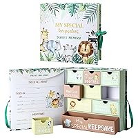 Baby Keepsake Box Newborn Memory Organizer with 9 Labeled Compartments Baby's First Keepsake Book Keepsake Gift Box for Pregnancy Mother