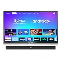 SYLVOX 43” Outdoor Smart TV with Bluetooth Soundbar, Outdoor TV 4K UHD 1000 Nit Brightness, Voice Remote Control, Google Play, Support Download APPs, Chromecast Built-in (Deck Pro Series)