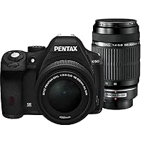 Pentax K-50 DSLR Camera with 18-55mm WR and 55-300mm Lenses - International Version