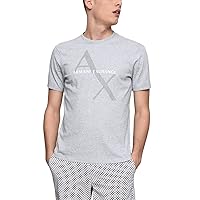A|X ARMANI EXCHANGE mens Crew Neck Logo Tee T Shirt, Quilted Logo Heather Grey, X-Large US