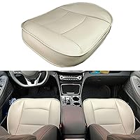 Pincuttee 1Pack Leather Front Car Seat Covers,Driver Car Seat Cover,Anti-Slip and Full Wrap Driver Car Seat Protectors,Fit for Small Vehicles/Sedan/Truck/Compact SUV(Beige,1PC)