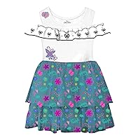 Disney Big Girl's Encanto Mirabel Pretty Floral Butterfly Ruffle Skirt Costume Dress