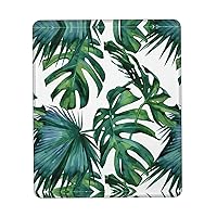 Green Banana Leaves Print Anti-Slip Rubber Mousepad with for Gaming Office,Square Mouse Pads, Waterproof Mousepad