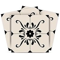 Tile Stickers by Mi Alma 24 pcs Talavera Wall Stencils Wall Stickers Peel and Stick Easy Application – Ideal for Bathroom, Kitchen Wall Tile Decals (Tile 1, 4x4 inch)