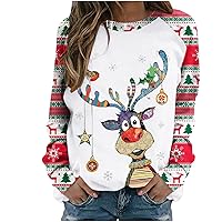 Women's Christmas Sweaters Casual Fashion Print Long Sleeve O-Neck Pullover Top Fall 2023, S-3XL