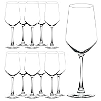 Wine Glasses (Set of 12, 13 Oz), Clear Wine Glasses for Red or White Wine, Smooth Rim, Dishwasher Safe