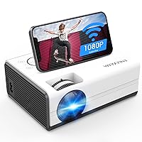 Mini WiFi Projector 7500L, 2023 Upgrade Portable Video Projector with Synchronize Smartphone Screen for Home Outdoor, Movies Projector Support 1080P, Compatible with iOS/Android/HDMI/USB/AV
