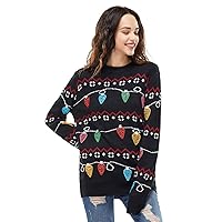 Women`s Ugly Christmas Sweater Unisex Men`s Funny Novelty Santa Pullover for Party