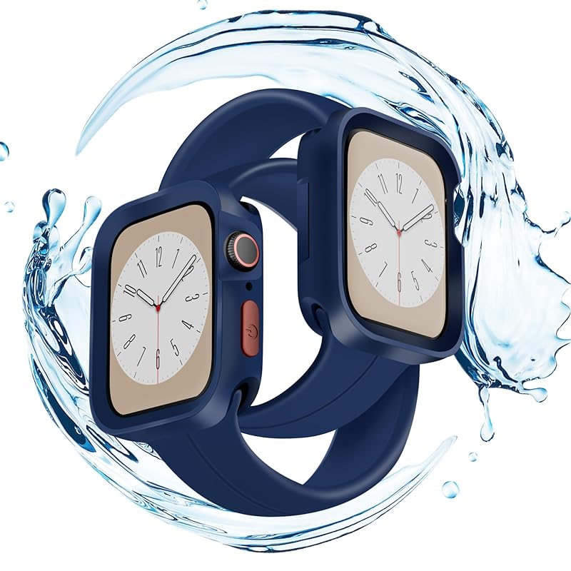 Mua [HANDODO] Apple Watch 用バンド 保護カバー付き40mm 41mm 45mm 44mm 42mm 49mm  磁気吸引バックルソフトシリコーン長さ調節 通気 ソフトで汗に強く、スタイリッシュ 全面保護 男女兼用Apple Watch Ultra/Ultra  2/ Apple Watch Series 9/8/7/6/5/4/SE/3/2/1に対応 trên ...