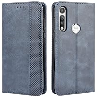 Motorola Moto G Fast Case, Retro PU Leather Full Body Shockproof Wallet Flip Case Cover with Card Slot Holder and Magnetic Closure for Motorola Moto G Fast 2020 Phone Case (Blue)