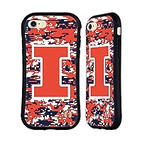 Head Case Designs Officially Licensed University of Illinois U of I Digital Camouflage Hybrid Case Compatible with Apple iPhone 7/8 / SE 2020 & 2022
