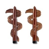 LAURA GELLER NEW YORK Kajal Longwear Kohl Eyeliner Pencil Duo - Dark Brown + Antique Bronze - Smooth, Blendable Liner - Infused with Caffeine