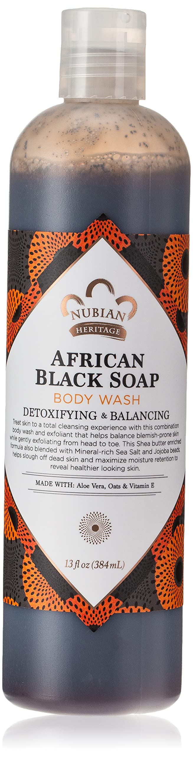Nubian Heritage Body Wash, African Black Soap, 13 Fluid Ounce